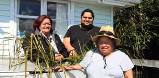 Photograph of Katikati Maori Wardens from left Susan Tukaki_ Shaan Kingi_ Charlotte Huiarangi