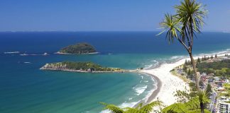 photograph of the view from the top of Mount Maunganui Bay of Plenty