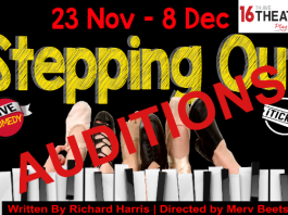 poster for auditions for the stepping out play