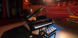 picture of a grand piano in a theatre