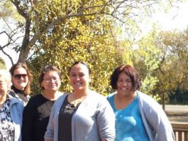 Te Whānau a Apanui Community Health team from left: Nurse Waimate Ngamoki, GP Rachel Thomson, Administrator Ripeka Te Haara and nurses Toma Walker and Kiritahanga Savage. Absent Nurse Dorothy Keir and Practice Manager Phillipa Callaghan.