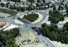 artists aerial impression of Maungatapu Underpass Project