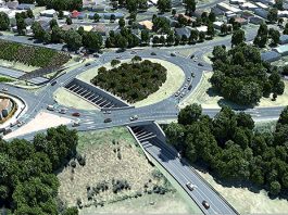 artists aerial impression of Maungatapu Underpass Project