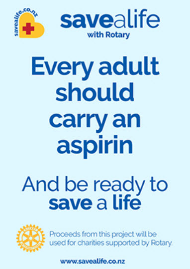 save a life poster captioned Every adult should carry an aspirin