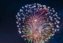 Copyright (c) 2018 Andy Belcher Photographer Fireworks Strand 31 December 2017