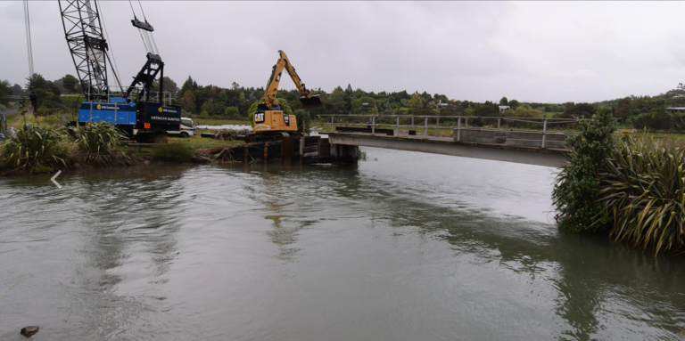 First of three Omokoroa cycleway bridges underway