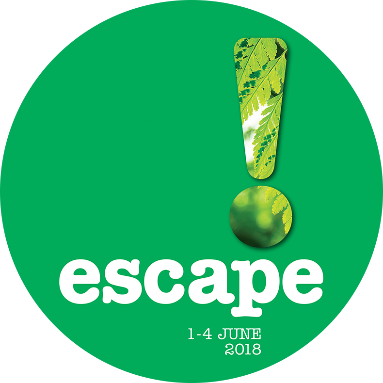 logo for Creative escape a green circle with a lighter green exclamation mark on it with the word escape written beneath in white letters