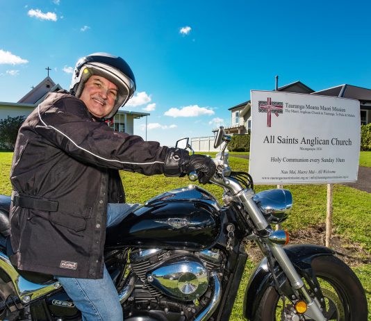 Tom unexpectedly discovered the All Saints Church in Maungatapu while out for a cruise on his motorbike.