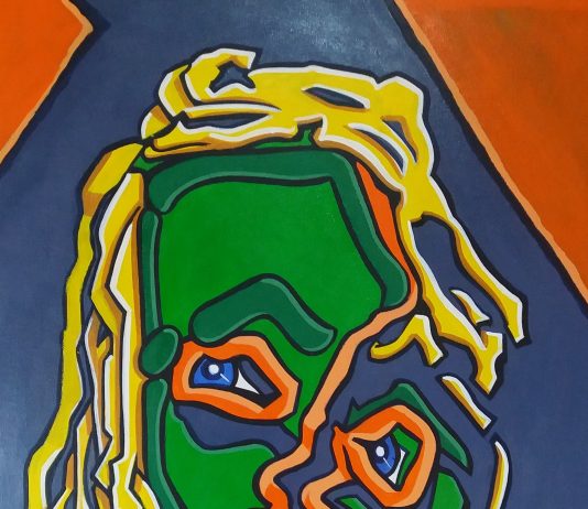 Paul McDonald painting that was entered into the They’re just Paintings exhibition