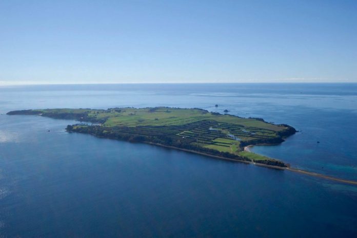 Aerial photograph of Motiti Island