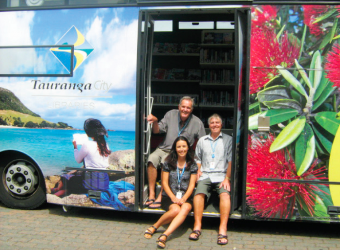 The Tauranga Mobile Library delivers library services to the City of Tauranga, 6 days a week.